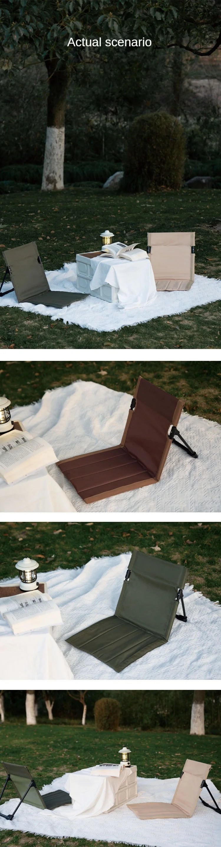 Lightweight Folding Camping & Beach Chair with Backrest Cushion