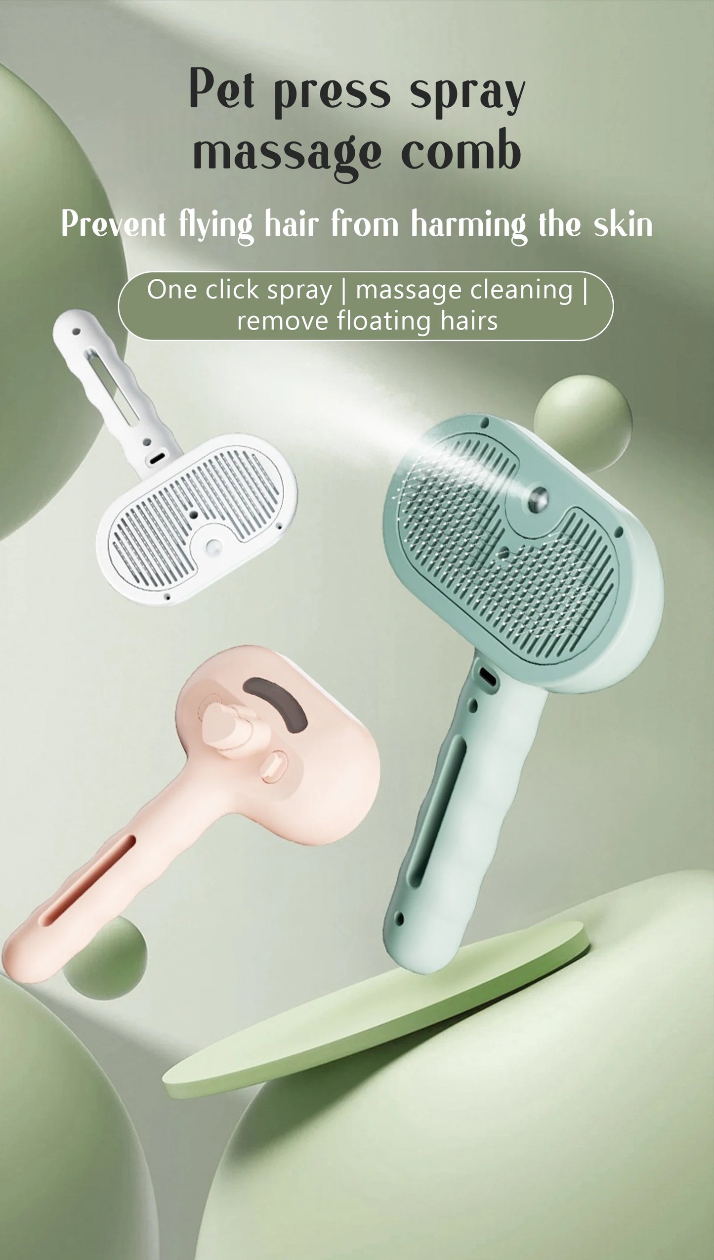 Dog Comb with Steam Spray