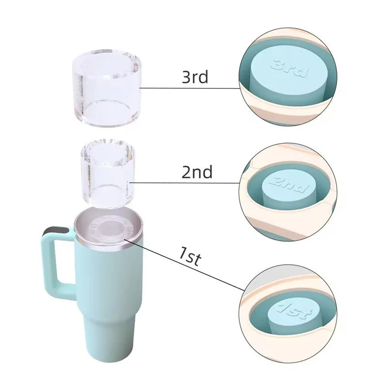 3-Grid Silicone Ice Cube Tray with Lid