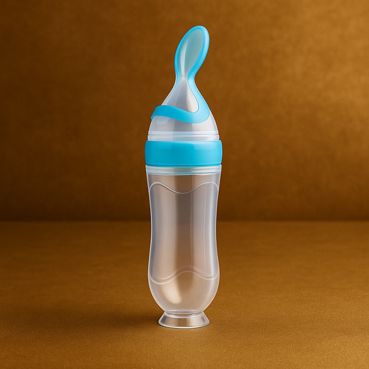 Safe Silicone Baby Bottle with Spoon