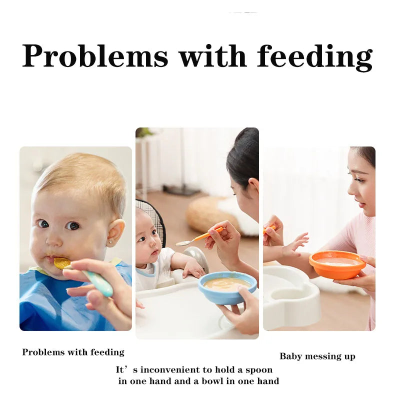 Safe Silicone Baby Bottle with Spoon