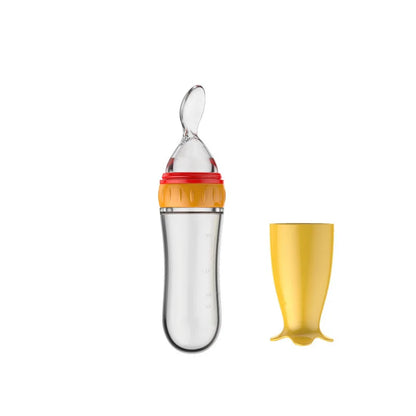 Safe Silicone Baby Bottle with Spoon