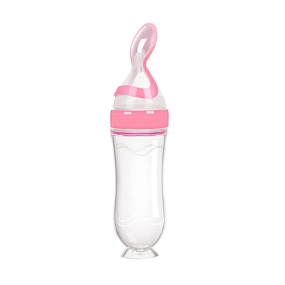Safe Silicone Baby Bottle with Spoon