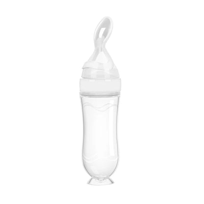 Safe Silicone Baby Bottle with Spoon