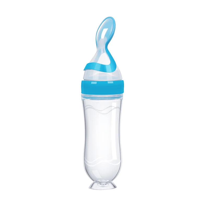 Safe Silicone Baby Bottle with Spoon