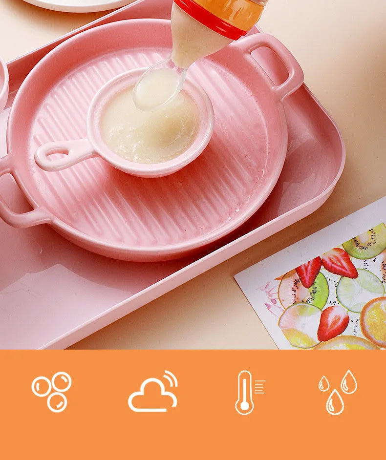 Safe Silicone Baby Bottle with Spoon