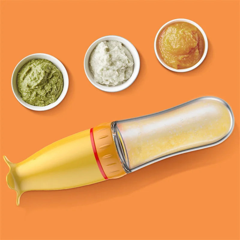 Safe Silicone Baby Bottle with Spoon