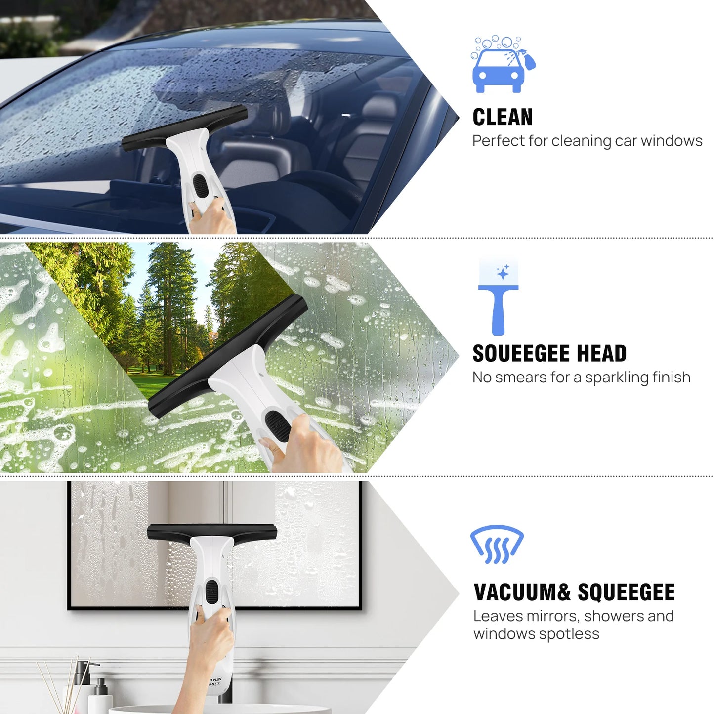 Window Squeegee Rechargeable Cordless Window Vacuum