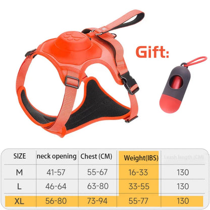 Dog Harness with Retractable Leash