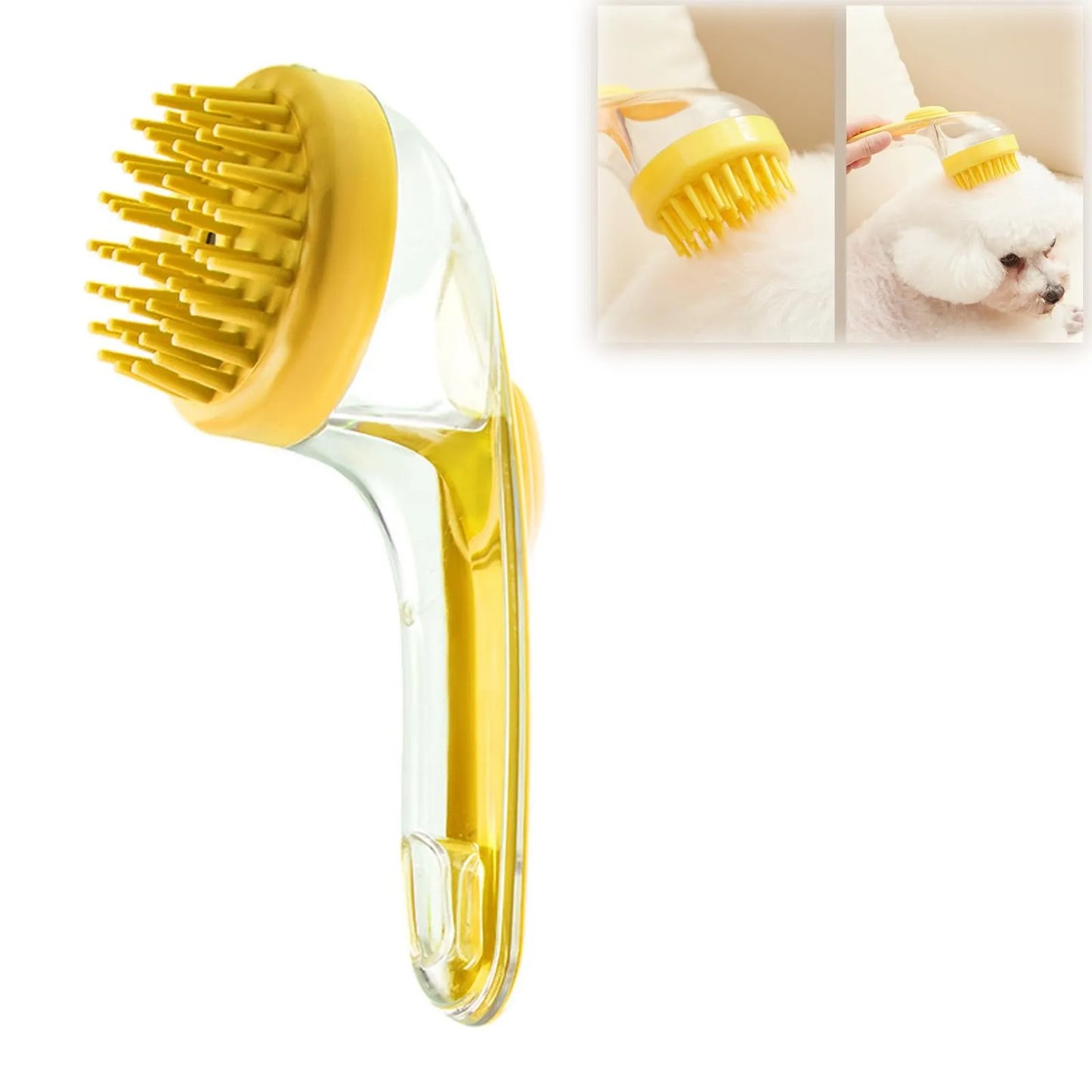 Pet Bath Brush with Shampoo Dispenser
