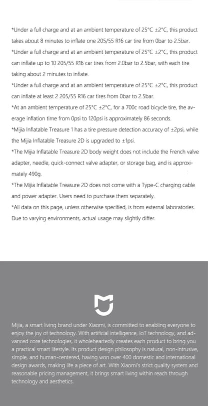 Xiaomi Mijia Portable Electric Air Pump 2D