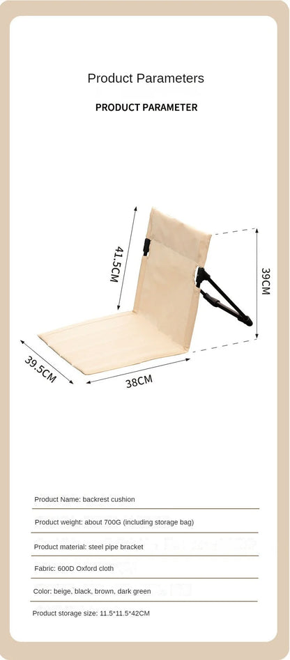 Lightweight Folding Camping & Beach Chair with Backrest Cushion
