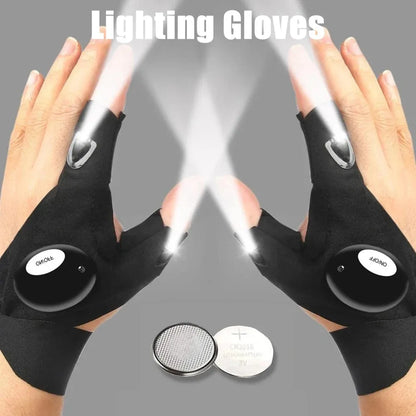 LED Flashlight Running Gloves