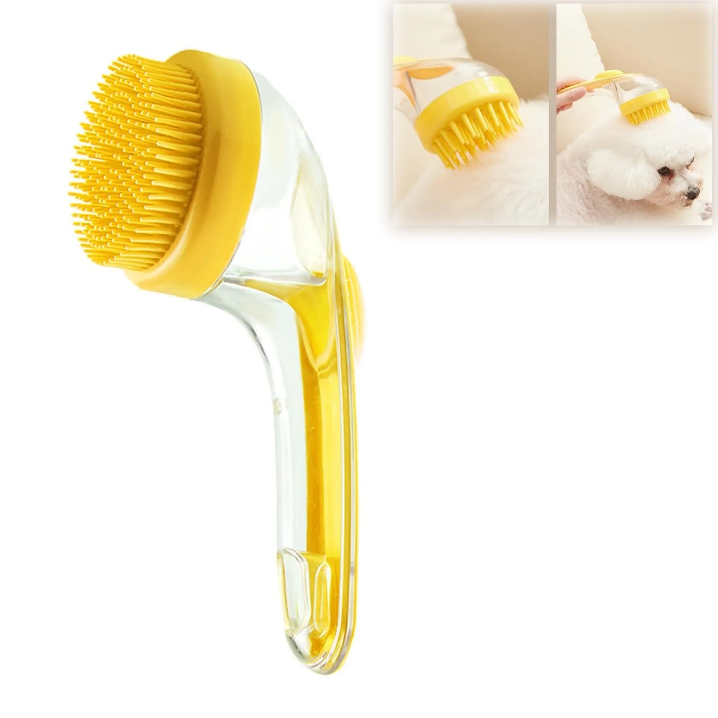 Pet Bath Brush with Shampoo Dispenser