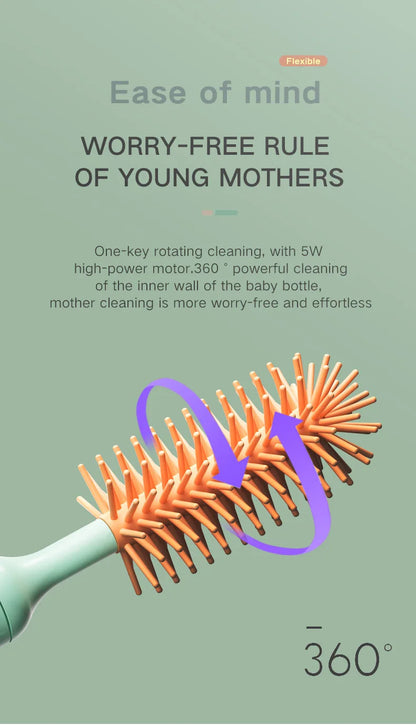Electric Silicone Bottle Brush 360° Rotating