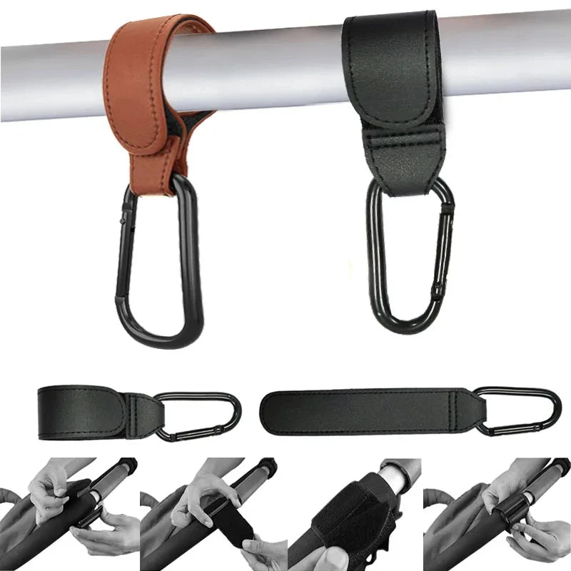 Leather Stroller Hooks