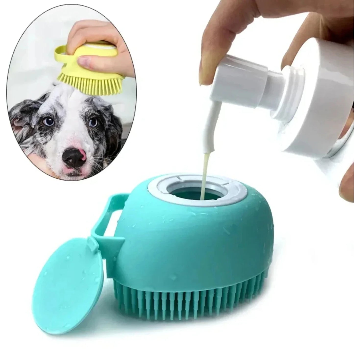 Silicone Pet Bath & Massage Gloves Brush