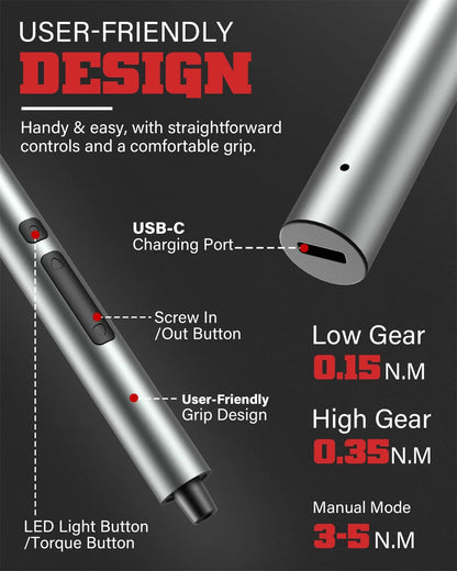 75-in-1 Precision Electric Screwdriver Set with LED Lights & Magnetic Bits