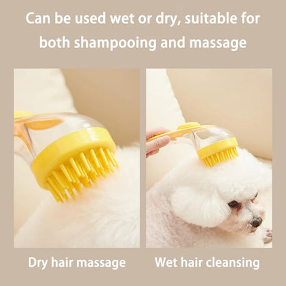 Pet Bath Brush with Shampoo Dispenser