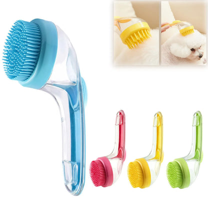 Pet Bath Brush with Shampoo Dispenser