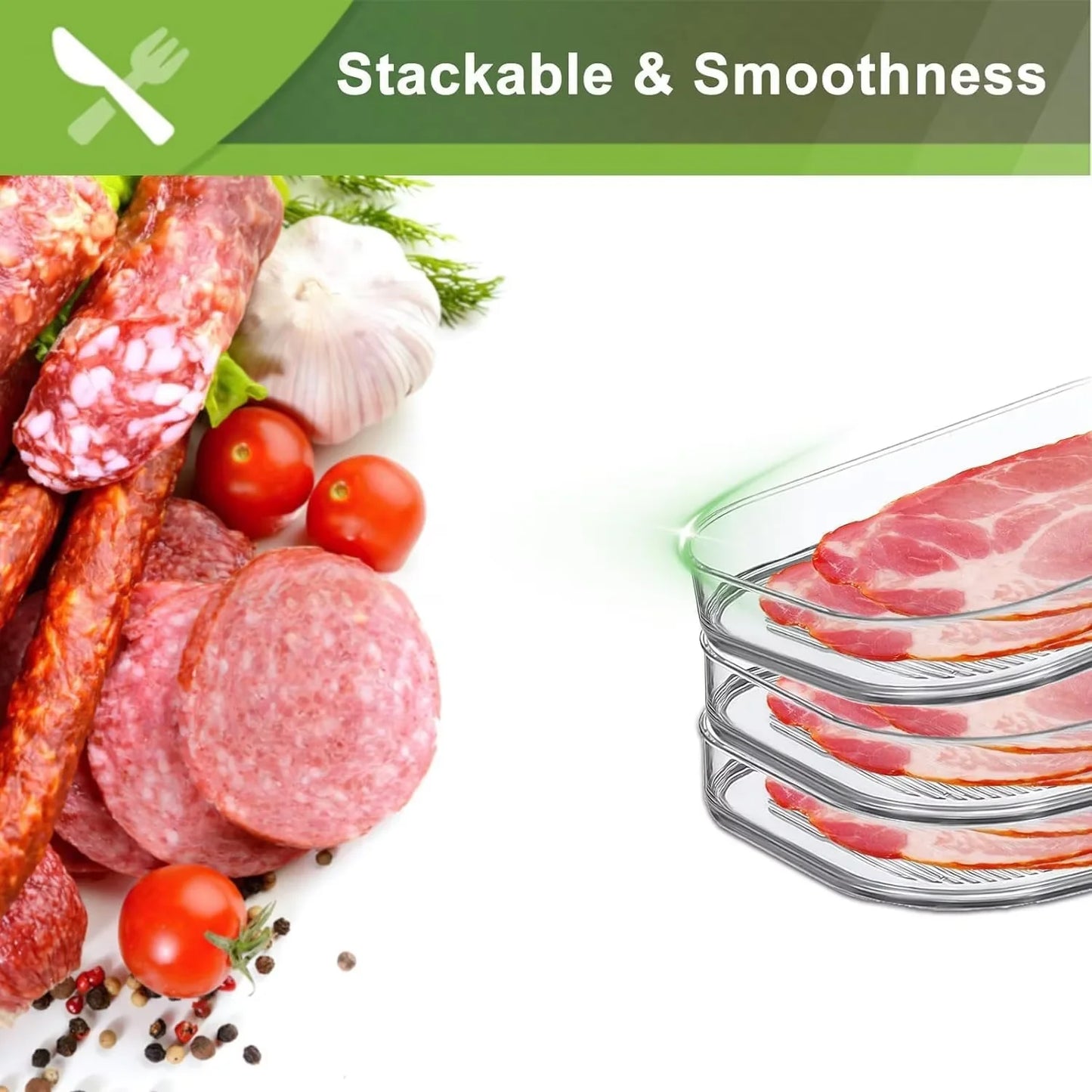 Stackable Meat & Food Storage Container with Lid