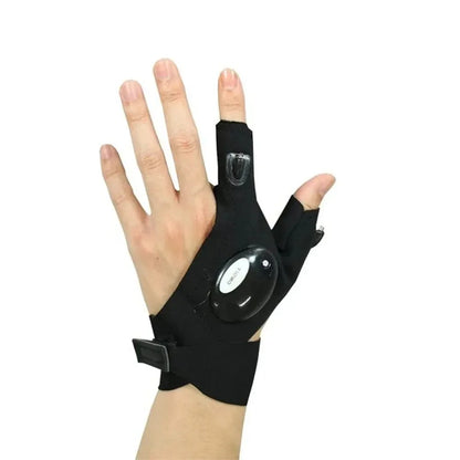 LED Flashlight Running Gloves