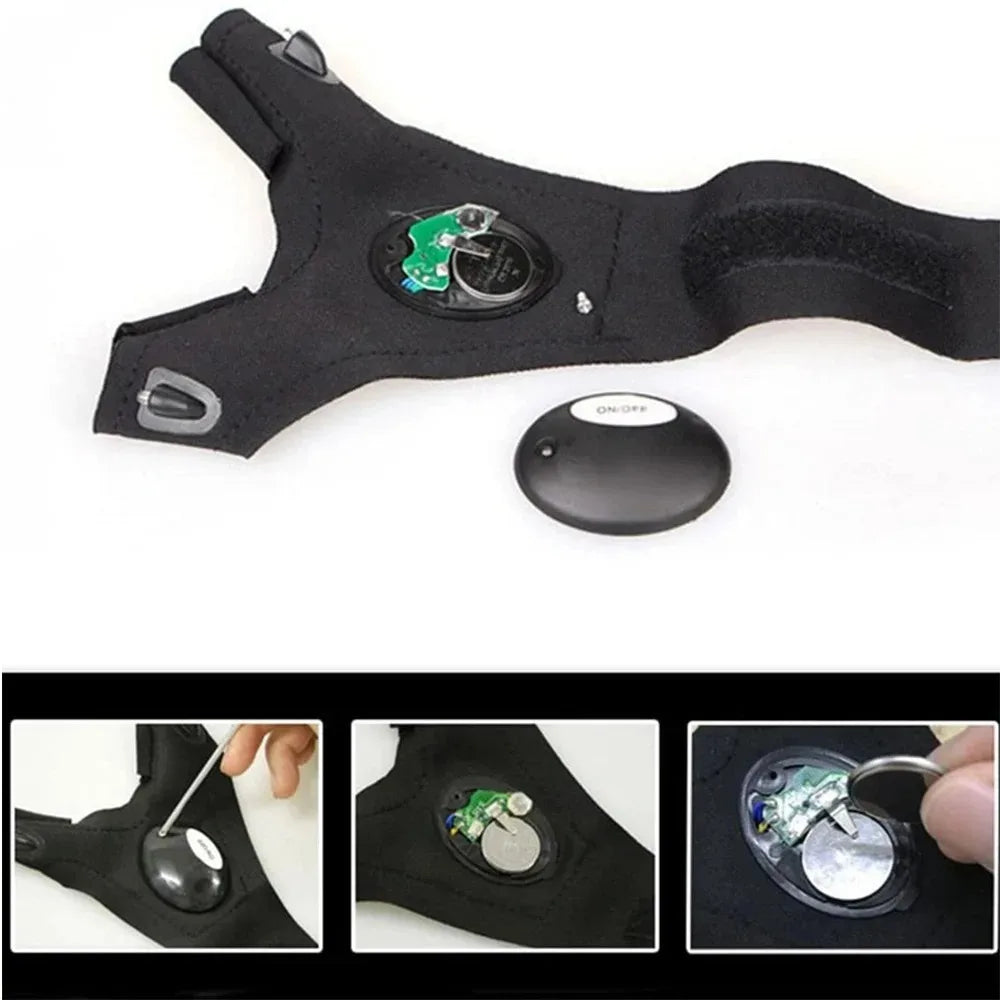 LED Flashlight Running Gloves