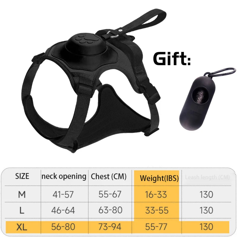 Dog Harness with Retractable Leash