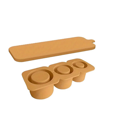 3-Grid Silicone Ice Cube Tray with Lid