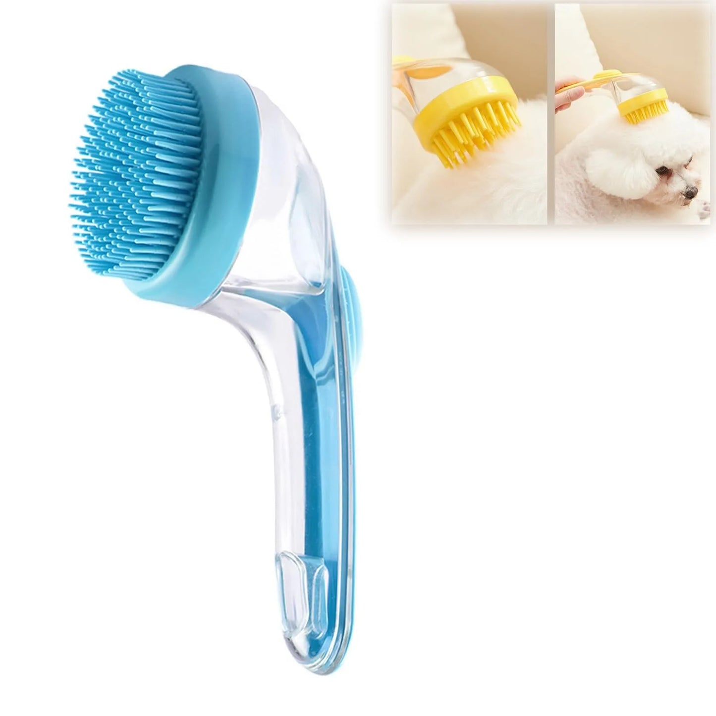 Pet Bath Brush with Shampoo Dispenser
