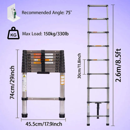 Heavy-Duty Telescopic Extension Ladder