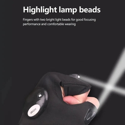 LED Flashlight Running Gloves