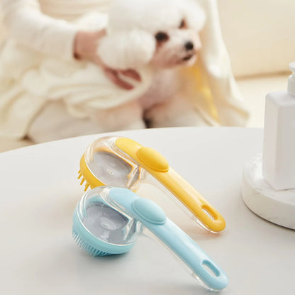 Pet Bath Brush with Shampoo Dispenser