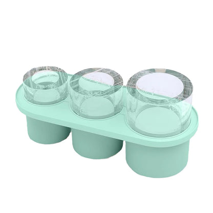 3-Grid Silicone Ice Cube Tray with Lid