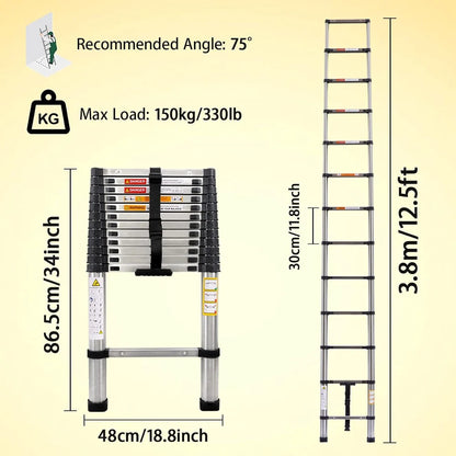Heavy-Duty Telescopic Extension Ladder