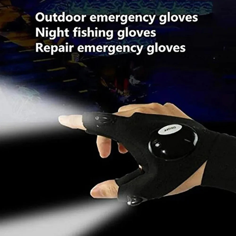 LED Flashlight Running Gloves