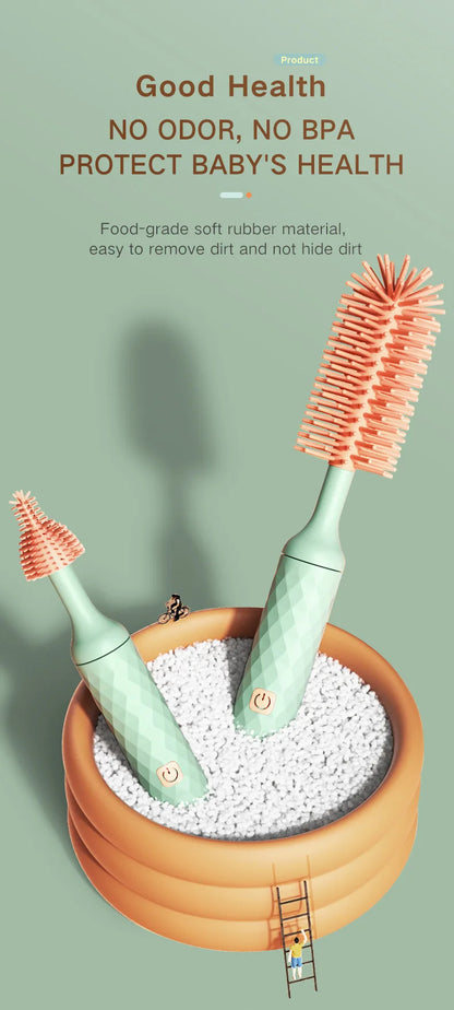 Electric Silicone Bottle Brush 360° Rotating