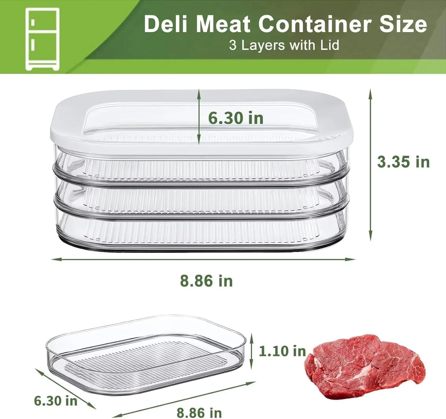 Stackable Meat & Food Storage Container with Lid