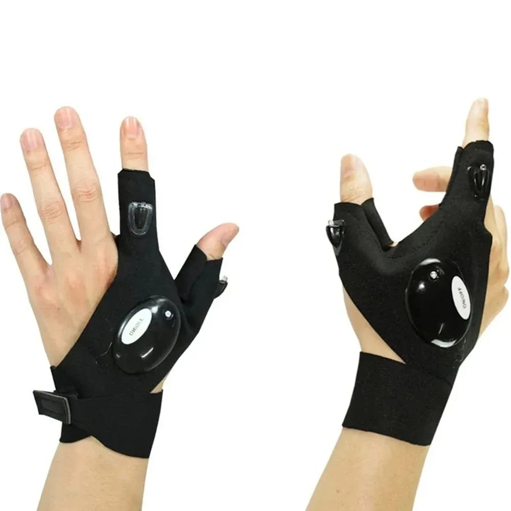 LED Flashlight Running Gloves