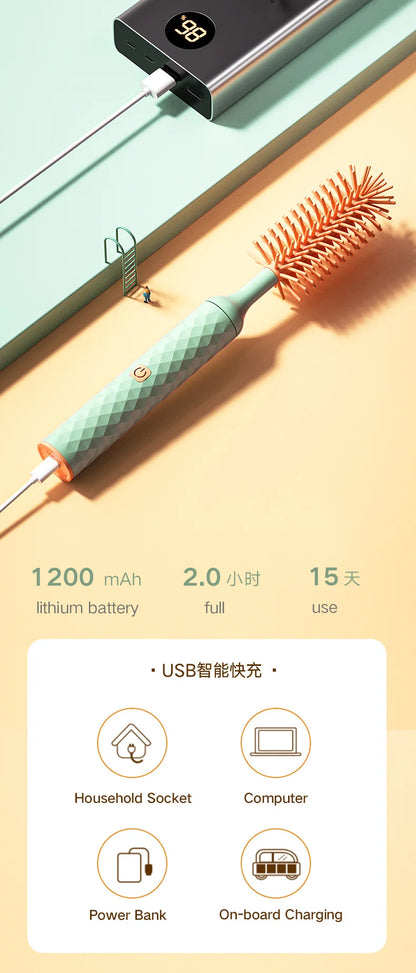 Electric Silicone Bottle Brush 360° Rotating