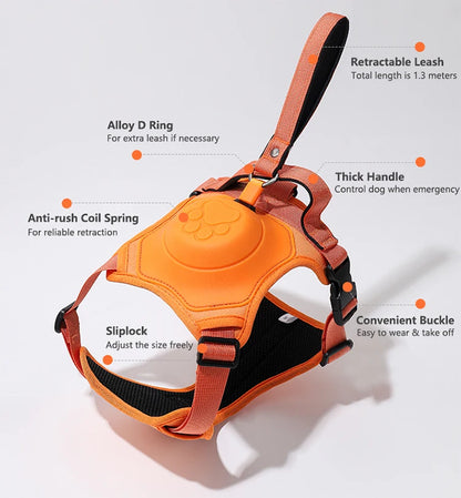 Dog Harness with Retractable Leash