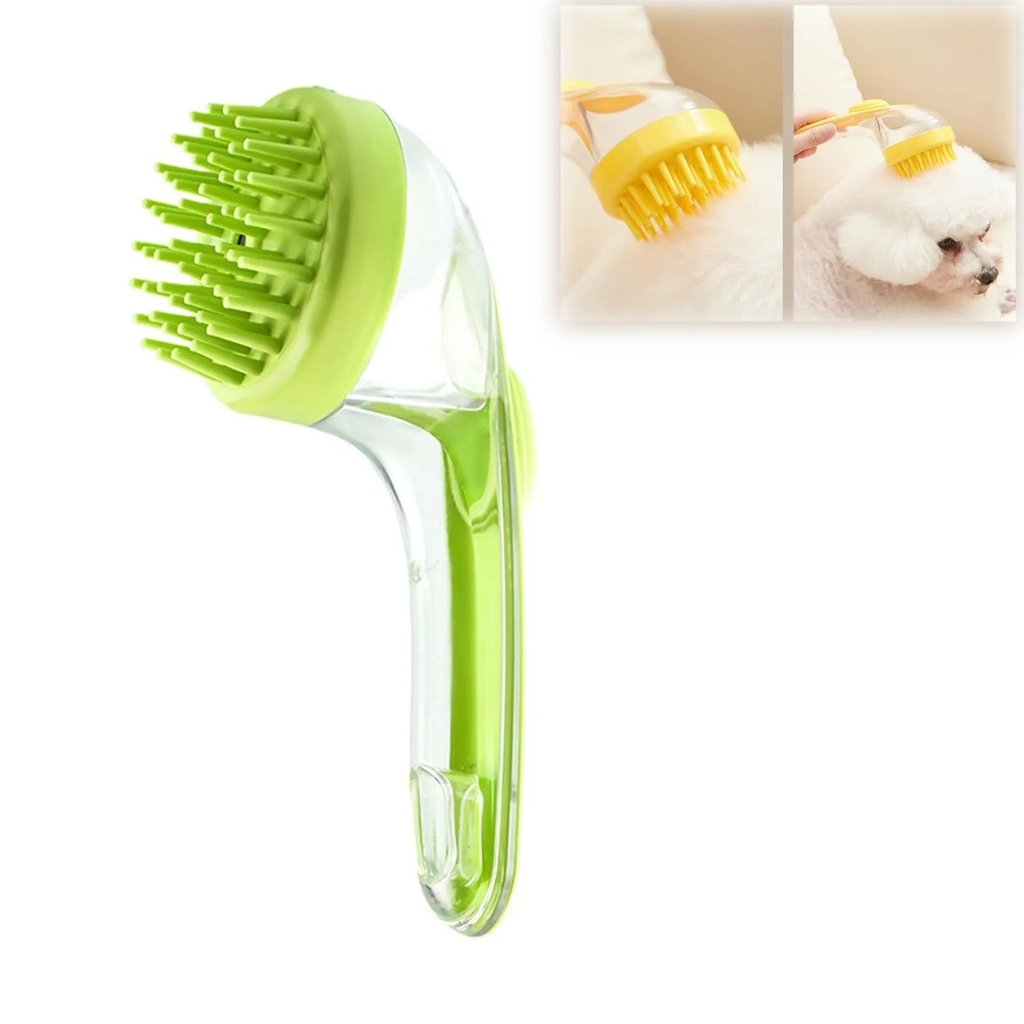 Pet Bath Brush with Shampoo Dispenser
