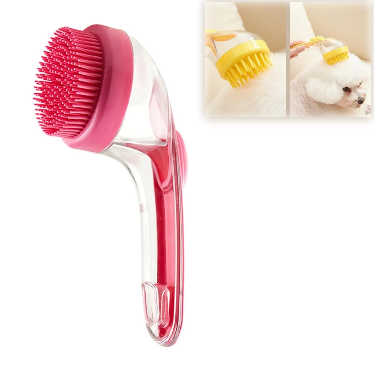 Pet Bath Brush with Shampoo Dispenser
