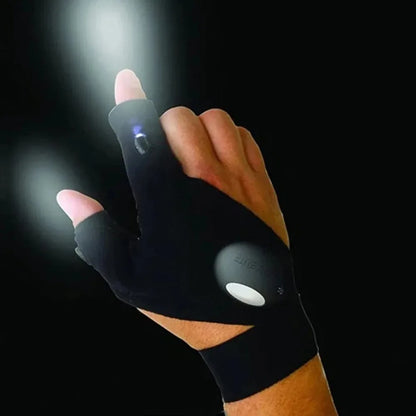 LED Flashlight Running Gloves