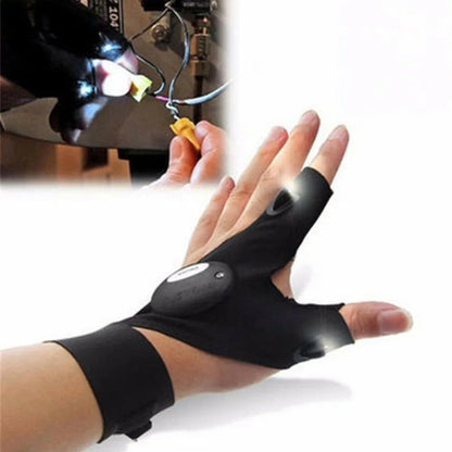 LED Flashlight Running Gloves