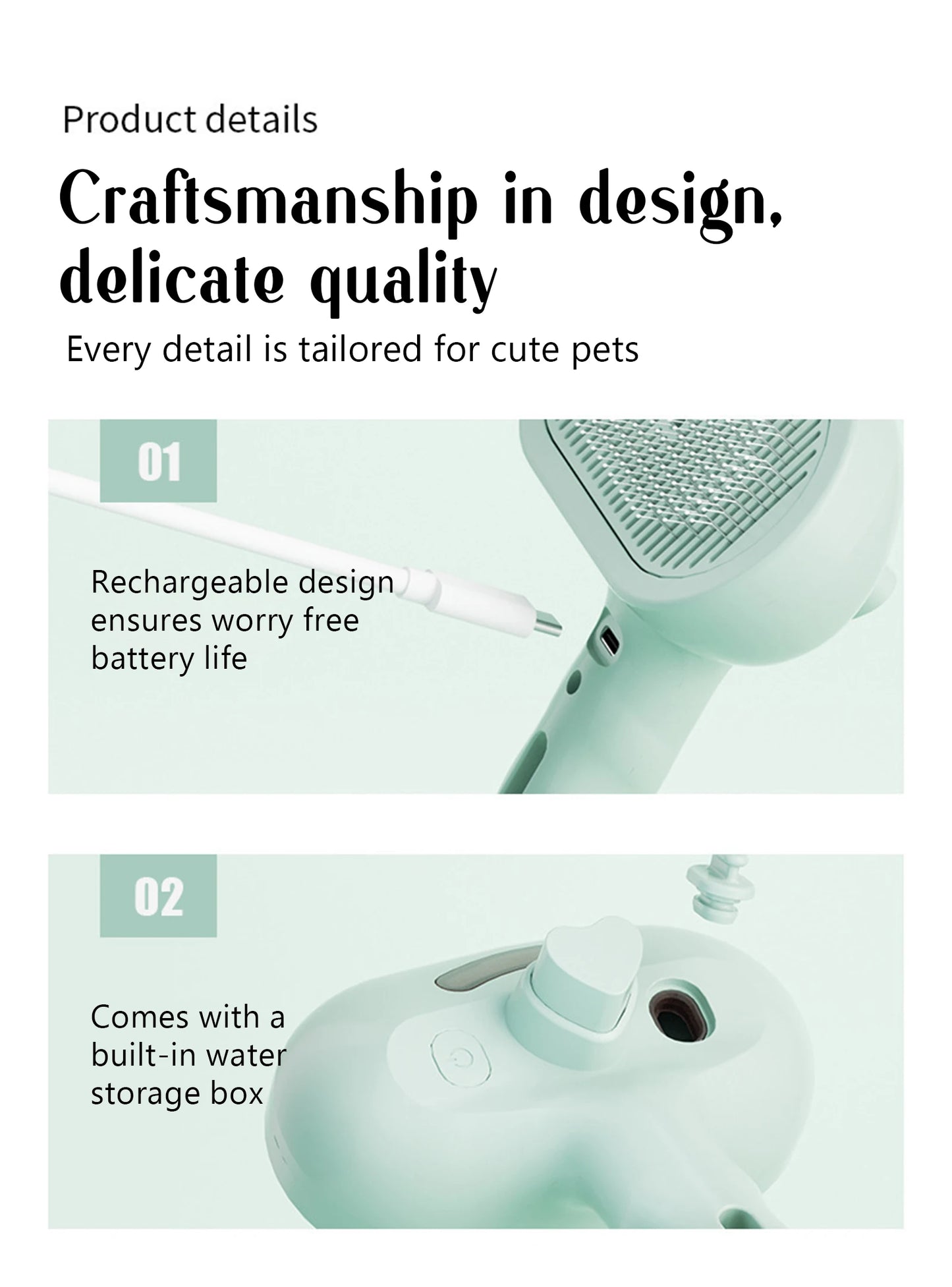 Dog Comb with Steam Spray