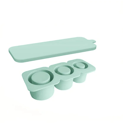3-Grid Silicone Ice Cube Tray with Lid