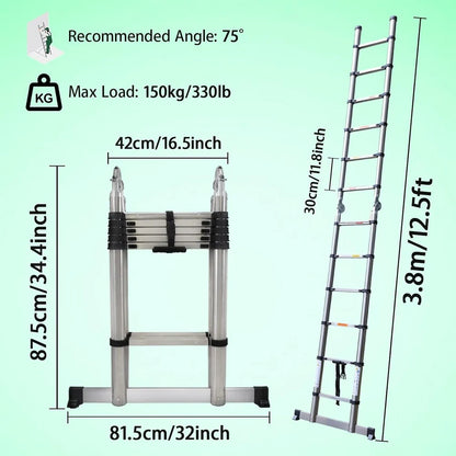 Heavy-Duty Telescopic Extension Ladder
