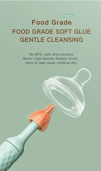 Electric Silicone Bottle Brush 360° Rotating