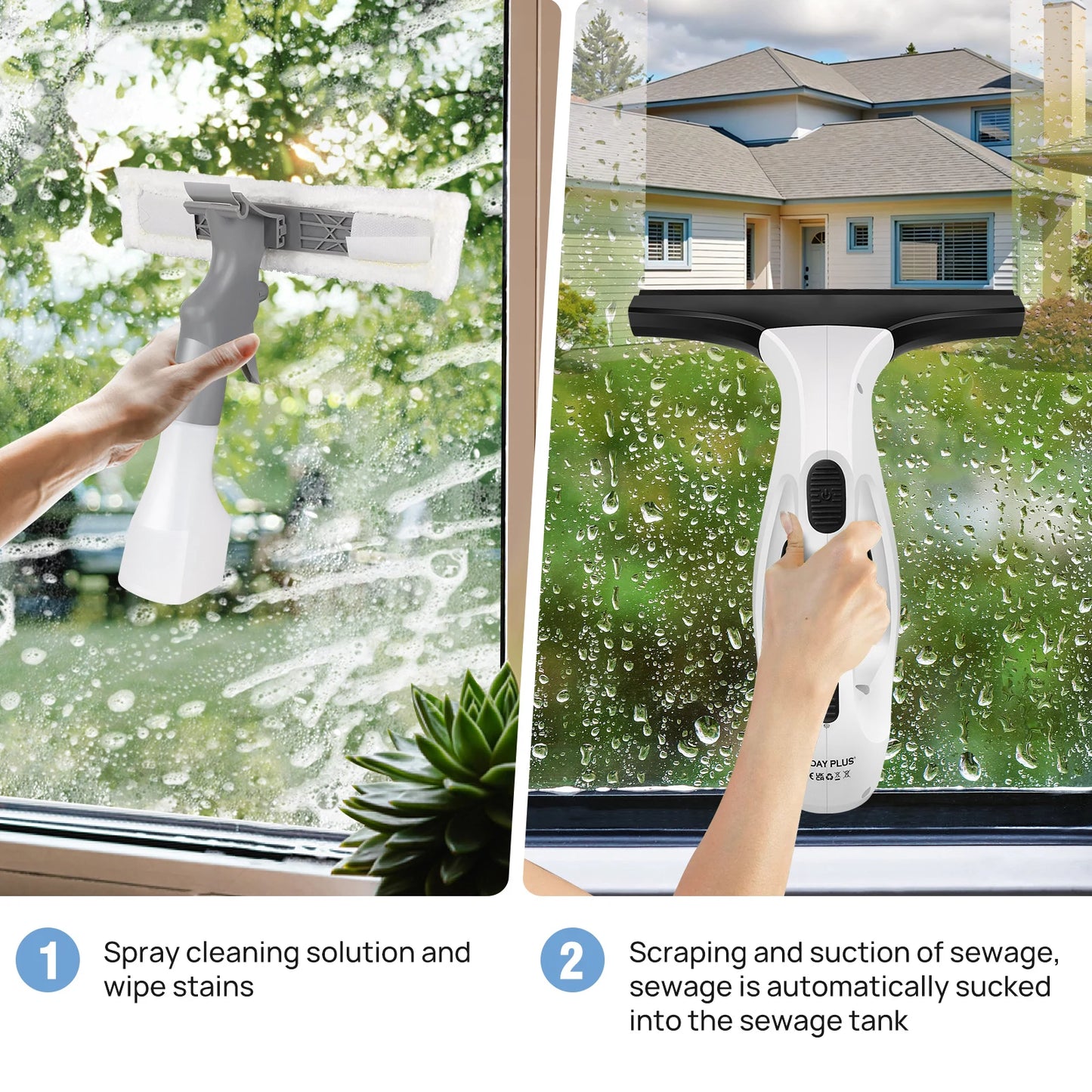 Window Squeegee Rechargeable Cordless Window Vacuum